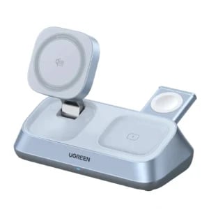 UGREEN 55676 25W Qi2 Certified 3-in-1 MagFlow Wireless Charging Stand for iPhone 17/16/15/14/13/12, AirPods and Apple Watch
