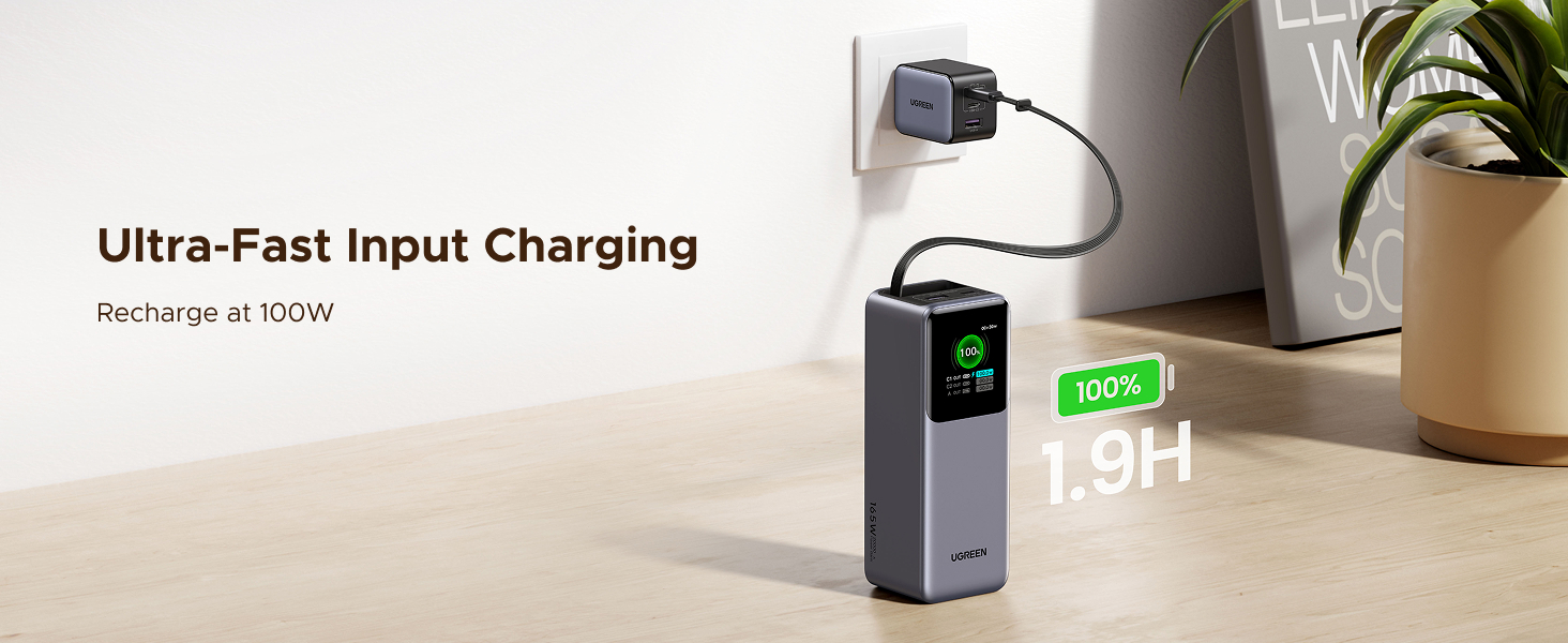 UGREEN 55992 Nexode 165W Power Bank 20000mAh Built-in Retractable USB-C Cable for MacBook Pro/Air, iPad, iPhone 17/16, Samsung Galaxy S26/S25 UGREEN 55992 Nexode 165W Power Bank 20000mAh Built-in Retractable USB-C Cable for MacBook Pro/Air, iPad, iPhone 17/16, Samsung Galaxy S26/S25