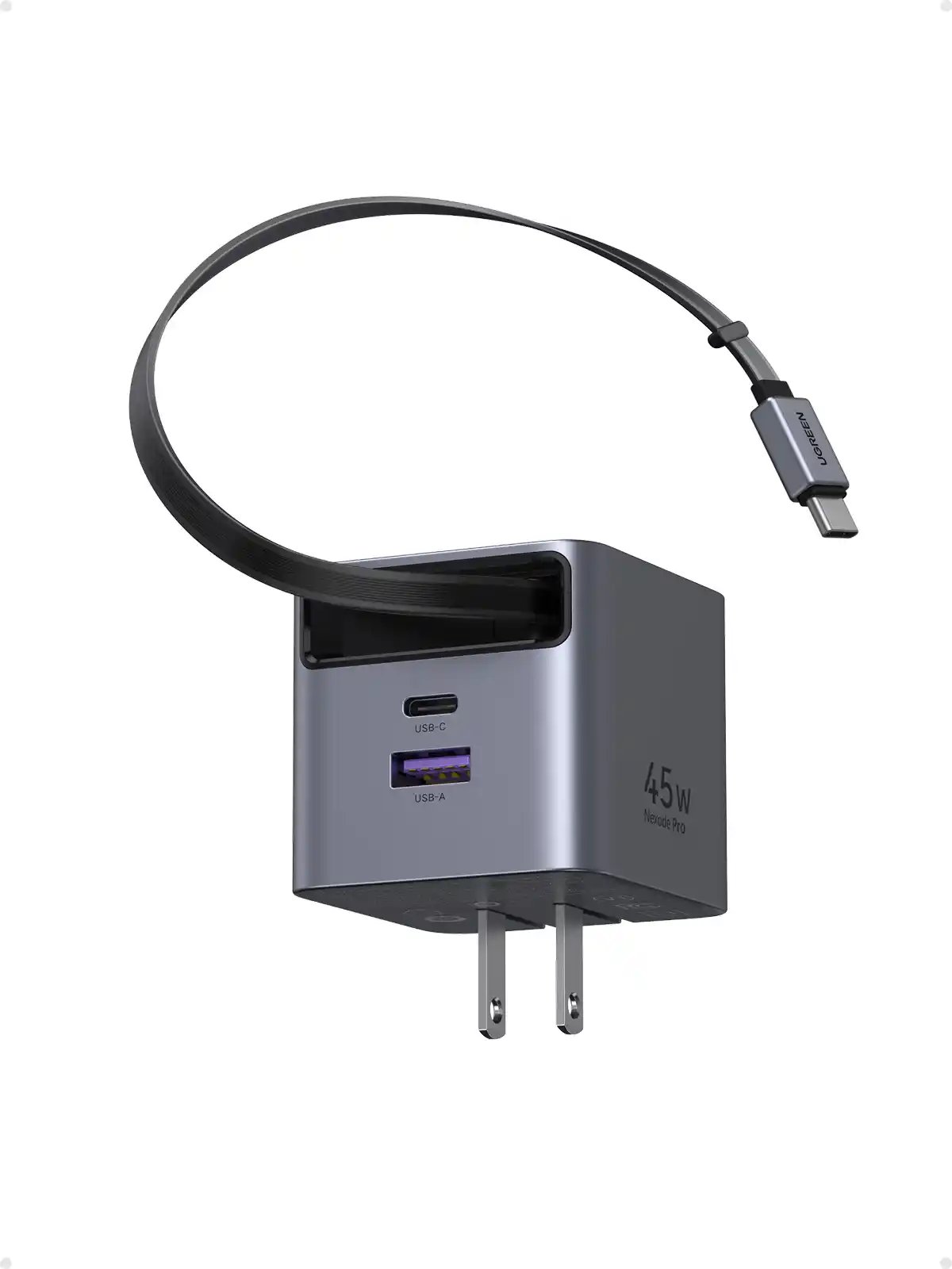 Buy UGREEN 65821 Nexode Pro 45W GaN Fast Charger with Retractable Cable Online in Pakistan - UGREEN PK