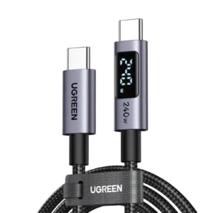 UGREEN 65867 240W USB C to USB-C Cable with Digital Display (2 Meters) PD 3.1 Type C Fast Charging, Nylon Braided, E-marker Chip