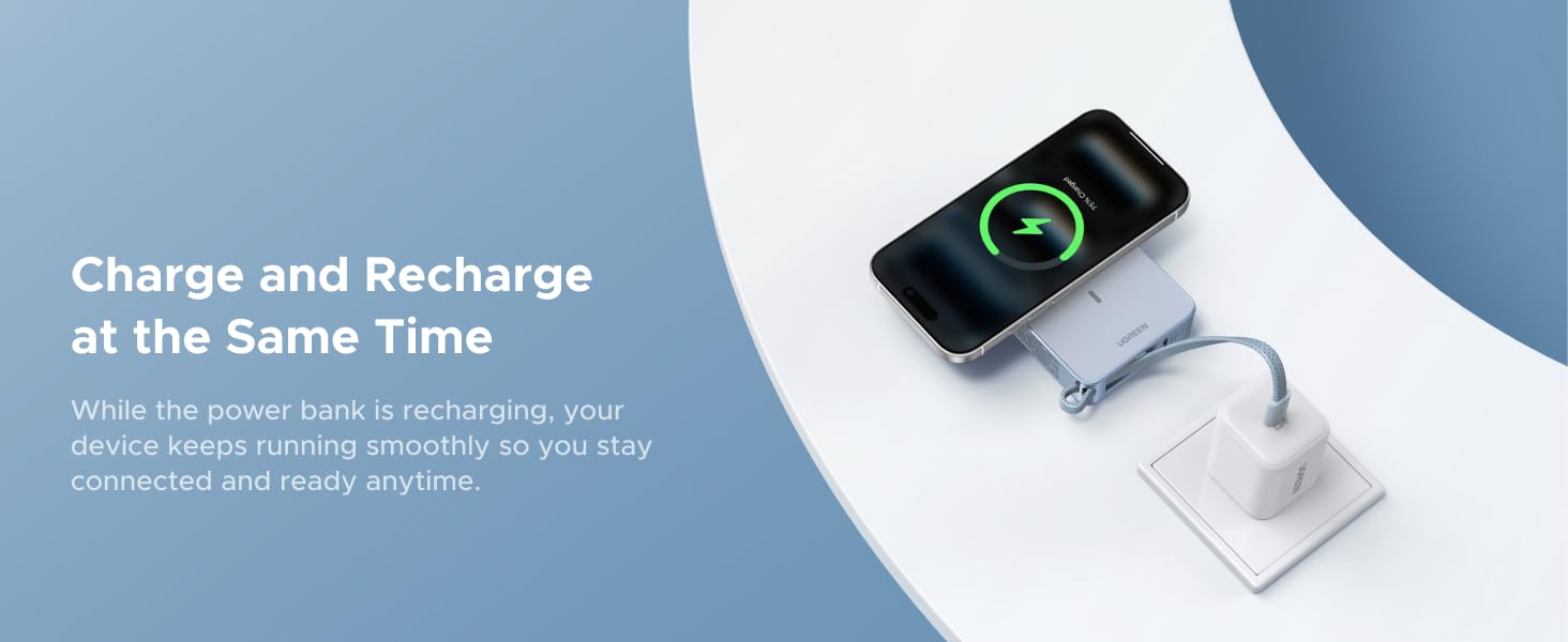 UGREEN 65958 MagFlow 10000mAh Qi2 Certified 25W Fast Wireless Magnetic Power Bank, 30W USB-C Battery Pack for iPhone 17 Pro Max/16/15/14/13/12 UGREEN 65958 MagFlow 10000mAh Qi2 Certified 25W Fast Wireless Magnetic Power Bank, 30W USB-C Battery Pack for iPhone 17 Pro Max/16/15/14/13/12