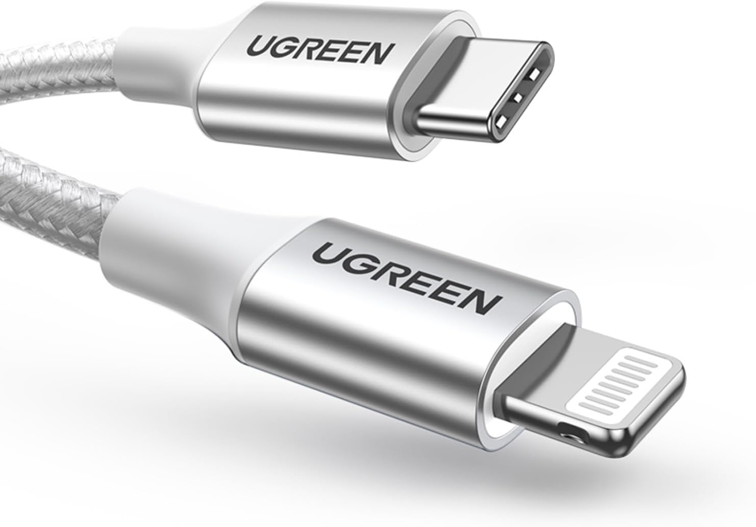 Buy UGREEN 70525 USB-C to Lightning MFi Certified PD Fast Charging Cable (2 Meter) Silver for iPhone 14 Pro Max/14/13/12/11/SE Online in Pakistan - UGREEN PK