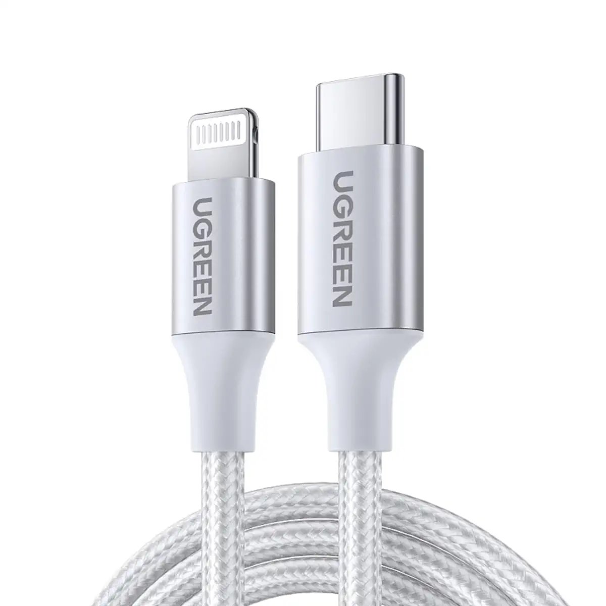 Buy UGREEN 70525 USB-C to Lightning MFi Certified PD Fast Charging Cable (2 Meter) Silver for iPhone 14 Pro Max/14/13/12/11/SE Online in Pakistan - UGREEN PK