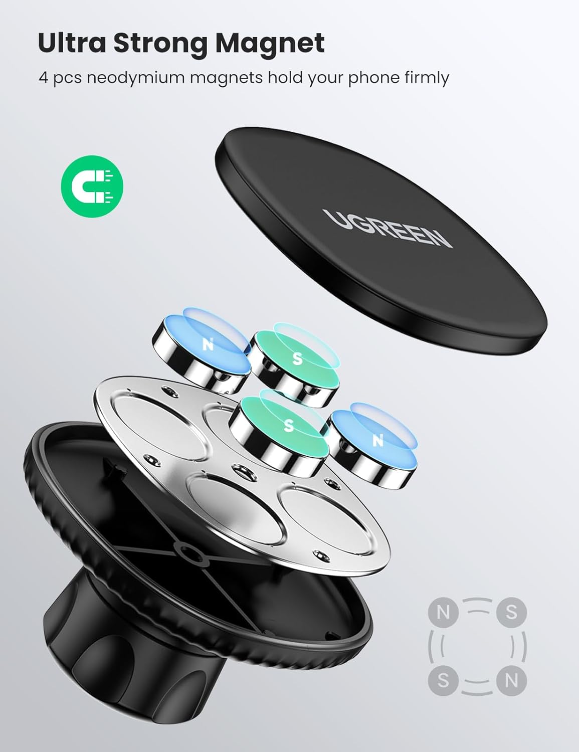 Buy UGREEN 80785 Magnetic Phone Car Mount 360° Adjustable Dashboard Holder for iPhone 17/16/15 Pro Max Online in Pakistan - UGREEN PK