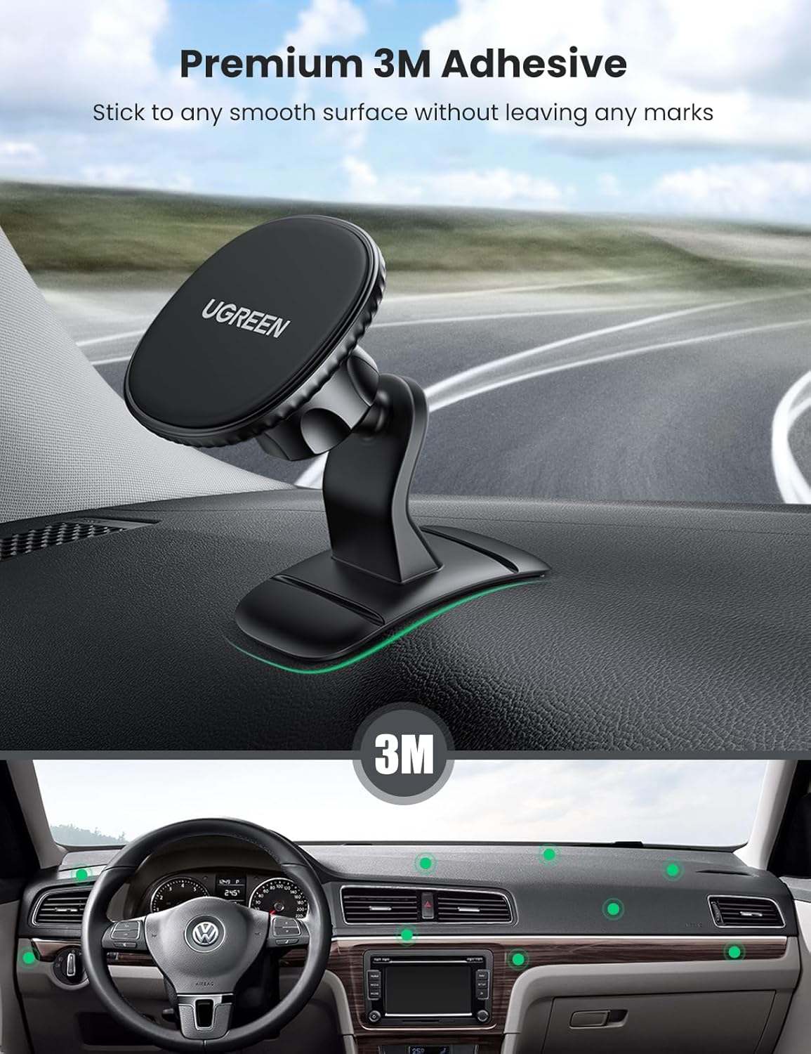 Buy UGREEN 80785 Magnetic Phone Car Mount 360° Adjustable Dashboard Holder for iPhone 17/16/15 Pro Max Online in Pakistan - UGREEN PK