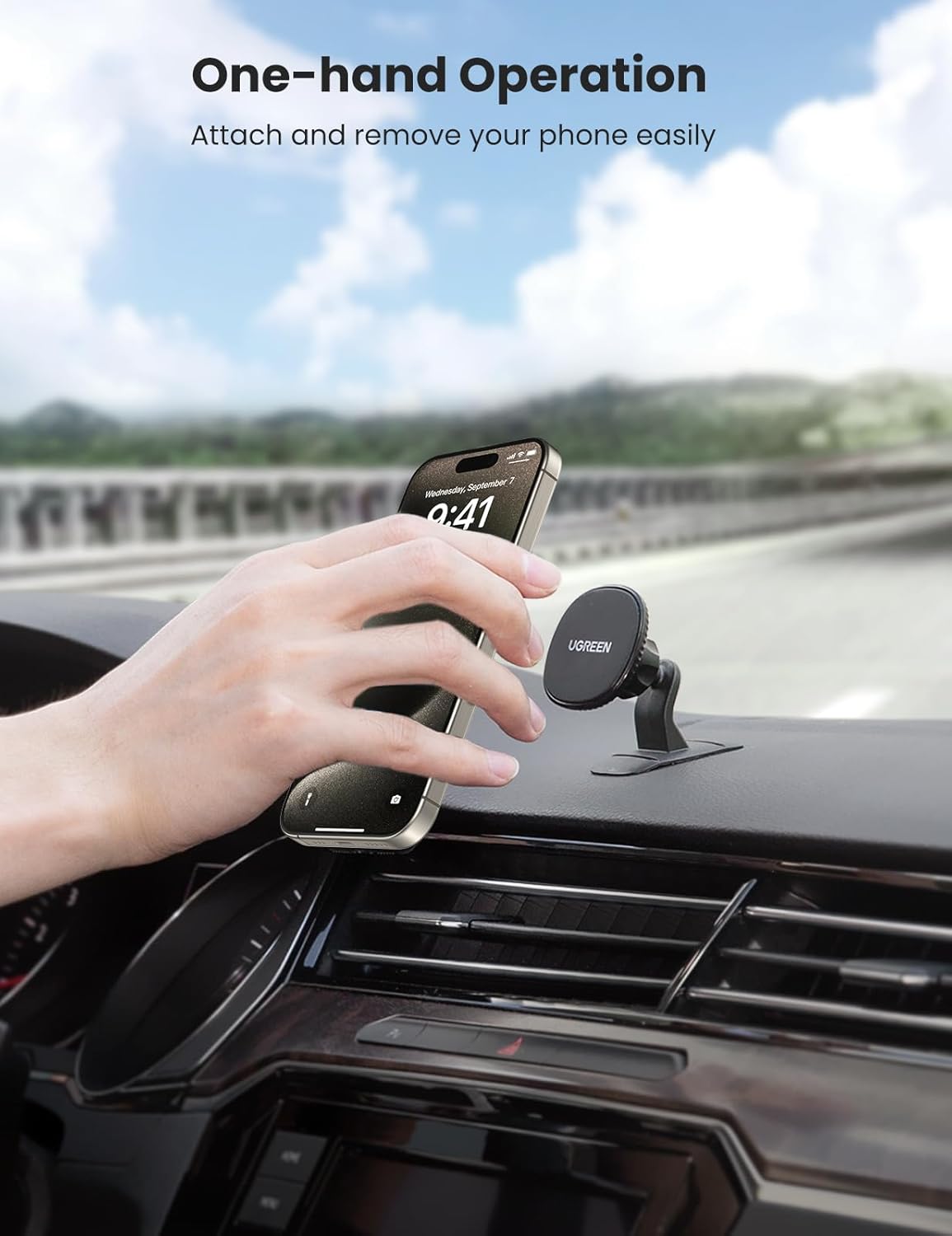 Buy UGREEN 80785 Magnetic Phone Car Mount 360° Adjustable Dashboard Holder for iPhone 17/16/15 Pro Max Online in Pakistan - UGREEN PK