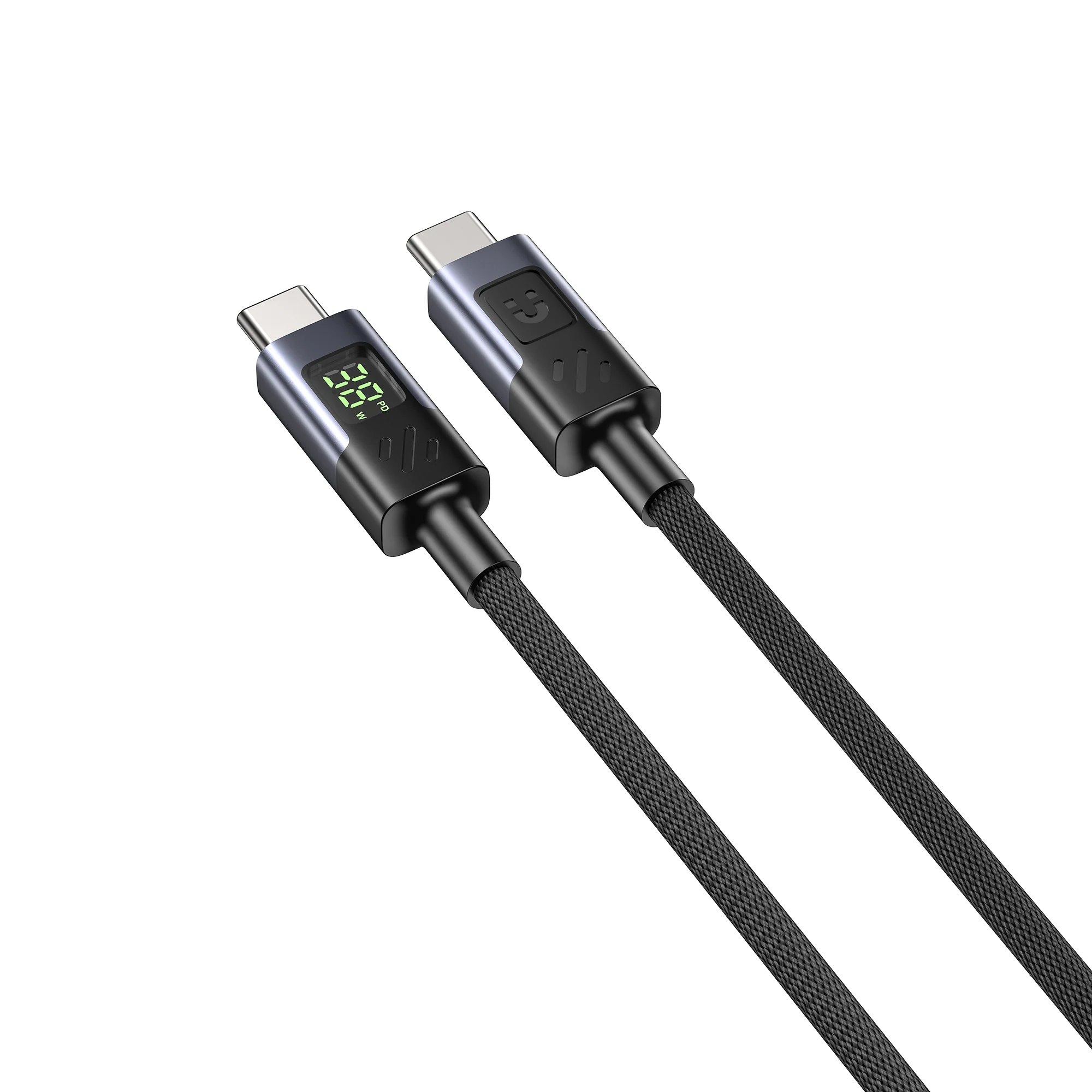 UNITEK PD 60W USB-C Charging Cable with Smart LED Display (1 Meter) Nylon Braided, E-Marker Chip, for iPhone 17/16/15
