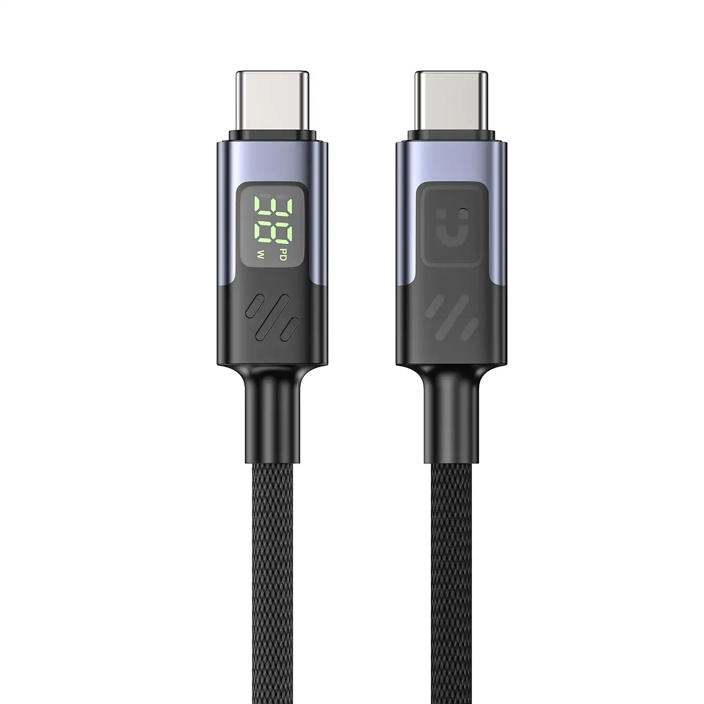 UNITEK PD 60W USB-C Charging Cable with Smart LED Display (1 Meter) Nylon Braided, E-Marker Chip, for iPhone 17/16/15