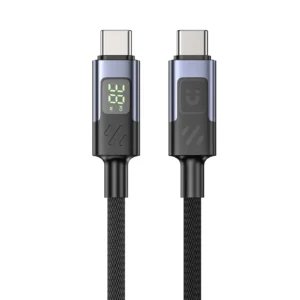 UNITEK PD 60W USB-C Charging Cable with Smart LED Display (1 Meter) Nylon Braided, E-Marker Chip, for iPhone 17/16/15