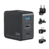 UNITEK Travel Tri Pro 65W 3-in-1 GaN Charger Hub (EU/US/UK/AU Plugs) GaN Fast Charging 60W USB-C + 5W USB-A + 4K@60Hz HDMI