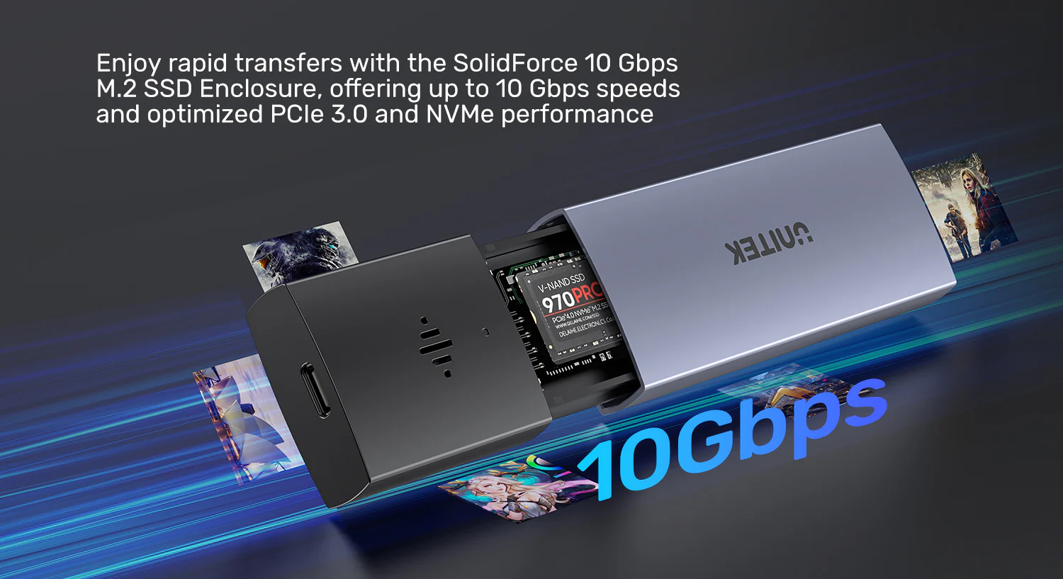 UNITEK SolidForce Smart Anti-loss M.2 SSD Enclosure, 10Gbps NVMe SSD Enclosure with Apple Find My Tracking UNITEK SolidForce Smart Anti-loss M.2 SSD Enclosure, 10Gbps NVMe SSD Enclosure with Apple Find My Tracking