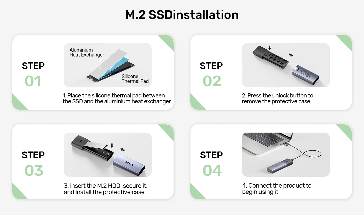 UNITEK SolidForce Smart Anti-loss M.2 SSD Enclosure, 10Gbps NVMe SSD Enclosure with Apple Find My Tracking UNITEK SolidForce Smart Anti-loss M.2 SSD Enclosure, 10Gbps NVMe SSD Enclosure with Apple Find My Tracking