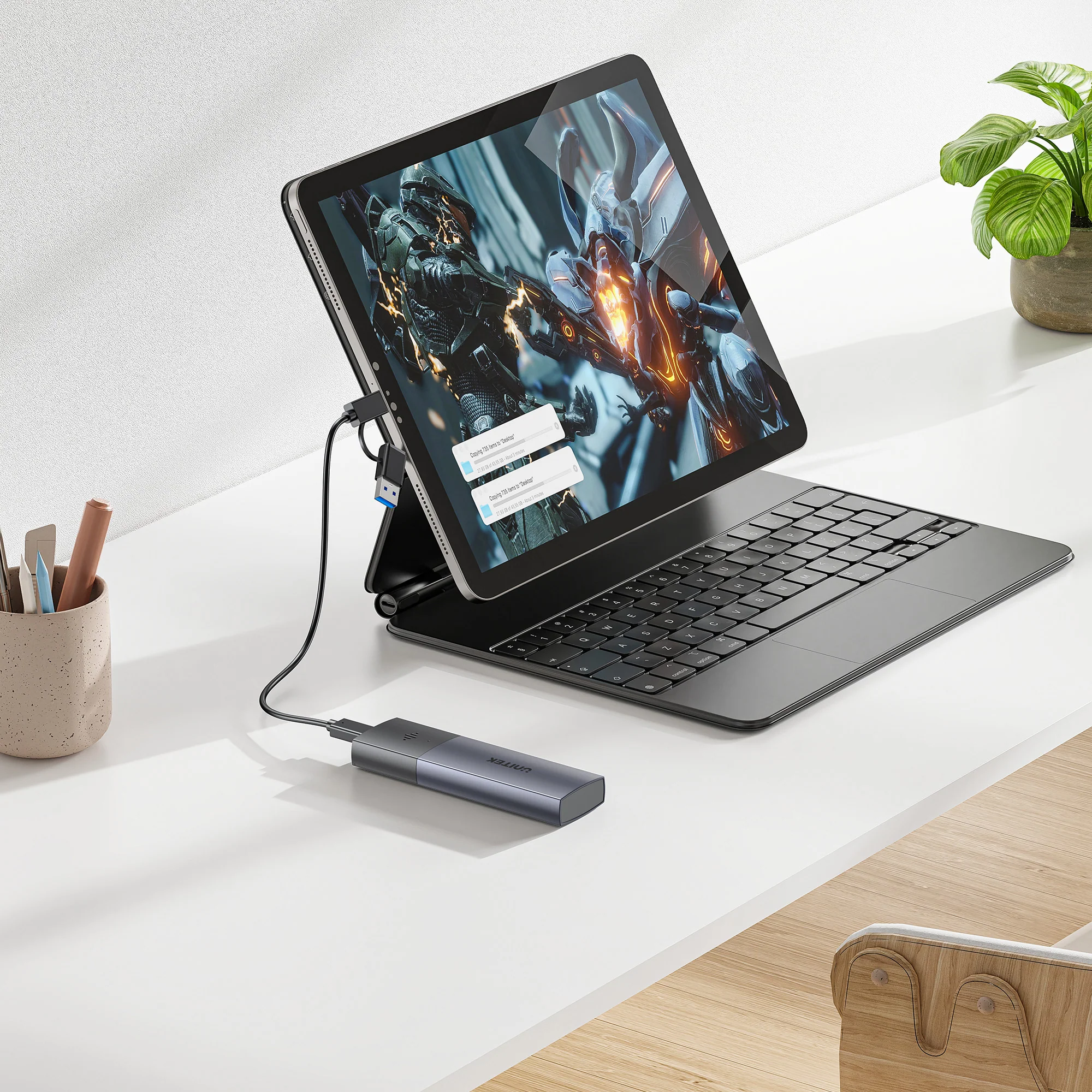 UNITEK SolidForce Smart Anti-loss M.2 SSD Enclosure, 10Gbps NVMe SSD Enclosure with Apple Find My Tracking