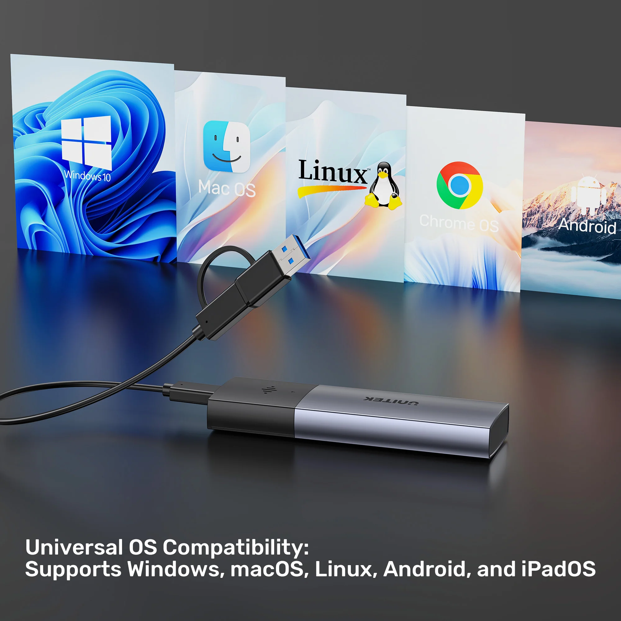 UNITEK SolidForce Smart Anti-loss M.2 SSD Enclosure, 10Gbps NVMe SSD Enclosure with Apple Find My Tracking