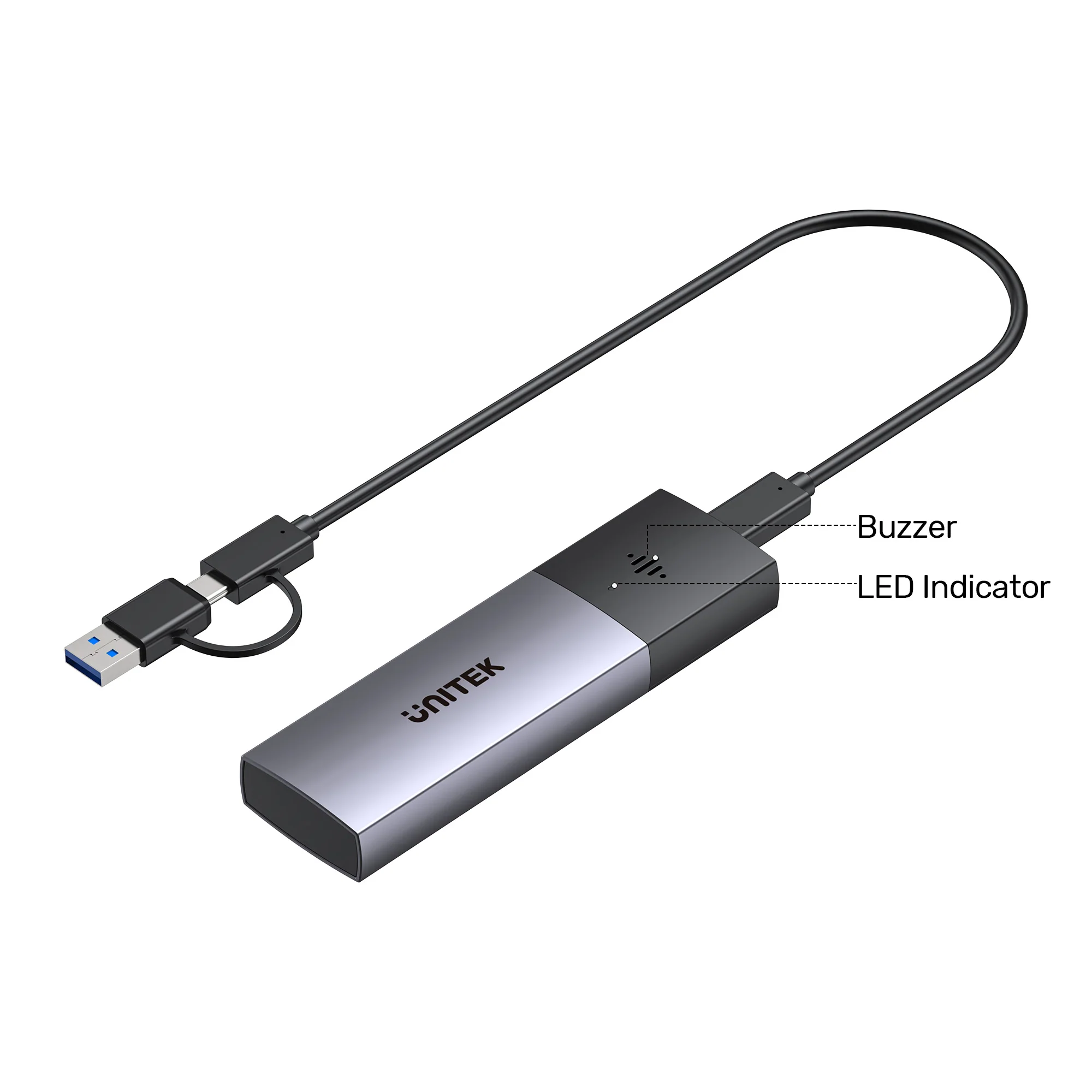 UNITEK SolidForce Smart Anti-loss M.2 SSD Enclosure, 10Gbps NVMe SSD Enclosure with Apple Find My Tracking