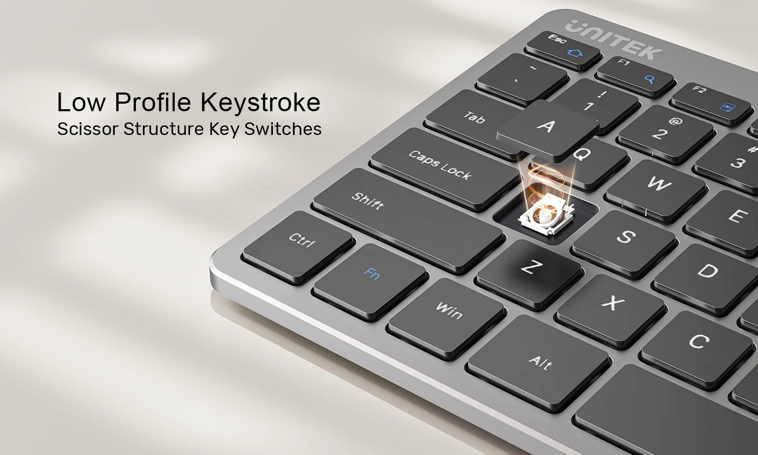 UNITEK SlimTap Ultra Light Wired Keyboard, 99 Keys, Ultra-Slim 17.15mm Profile, Silent Scissor-Switch Keys UNITEK SlimTap Ultra Light Wired Keyboard, 99 Keys, Ultra-Slim 17.15mm Profile, Silent Scissor-Switch Keys
