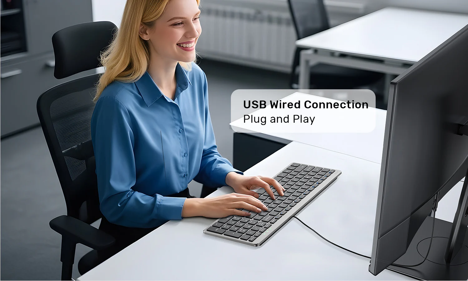 UNITEK SlimTap Ultra Light Wired Keyboard, 99 Keys, Ultra-Slim 17.15mm Profile, Silent Scissor-Switch Keys UNITEK SlimTap Ultra Light Wired Keyboard, 99 Keys, Ultra-Slim 17.15mm Profile, Silent Scissor-Switch Keys
