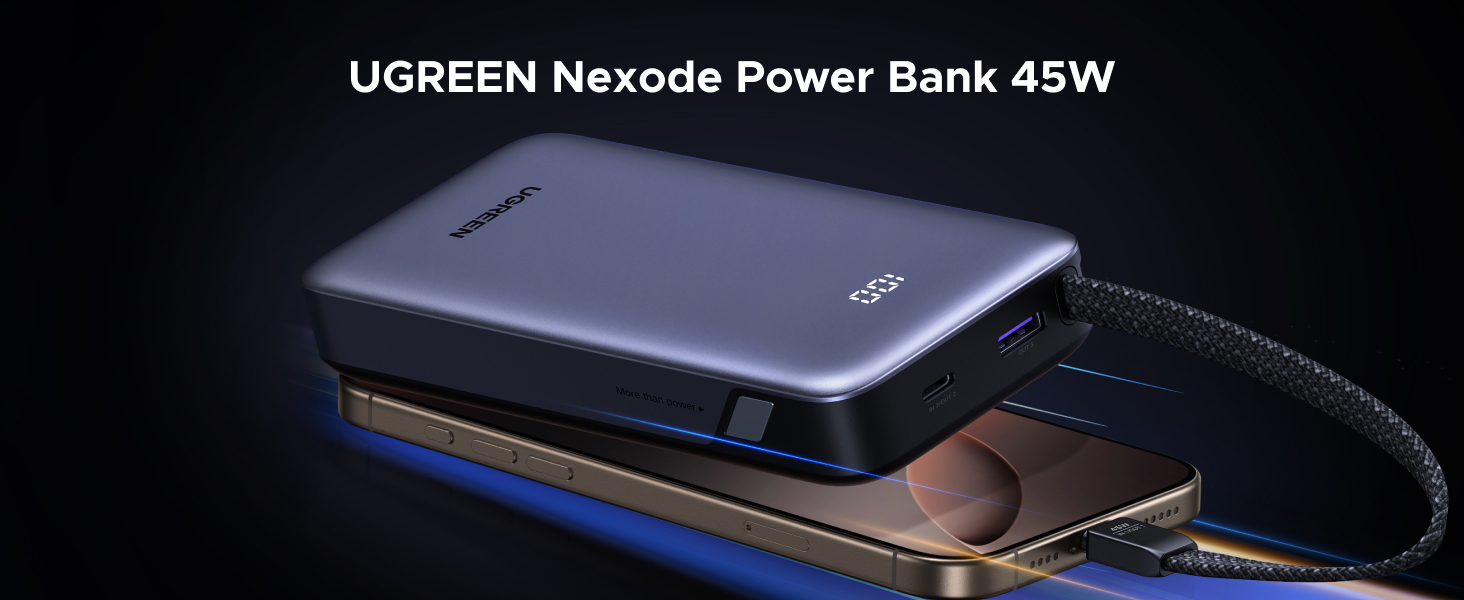 UGREEN 55988B Nexode Power Bank 20000mAh 45W Fast Charging Portable Charger with Built-in USB-C Buy UGREEN 55988B Nexode Power Bank 20000mAh 45W Fast Charging Portable Charger with Built-in USB-C Online in Pakistan - UGREEN PK