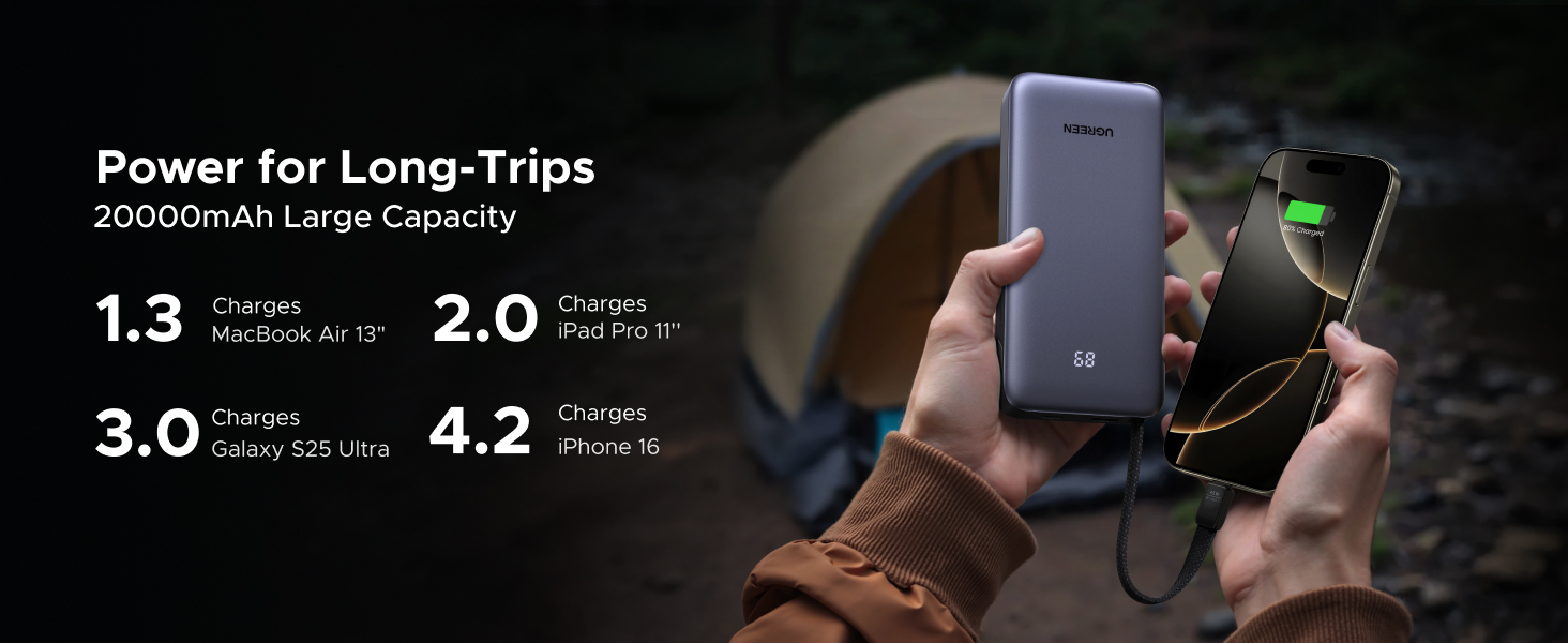 UGREEN 55988B Nexode Power Bank 20000mAh 45W Fast Charging Portable Charger with Built-in USB-C Buy UGREEN 55988B Nexode Power Bank 20000mAh 45W Fast Charging Portable Charger with Built-in USB-C Online in Pakistan - UGREEN PK
