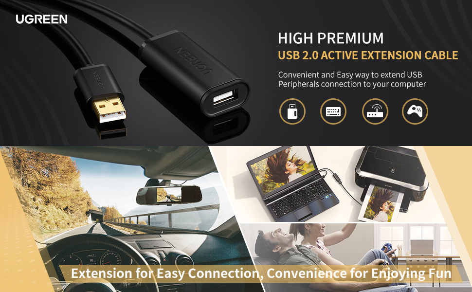UGREEN 10321 USB 2.0 Active Extension Cable with Signal Booster Chipset (10 Meter) High-Speed 480Mbps USB Active Repeater Cord Male to Female with Triple-Shielding for Printers, Scanners, Game Controllers, and Webcams Buy UGREEN 10321 USB 2.0 Active Extension Cable with Signal Booster Chipset 10 Meter 001 Online in Pakistan - UGREEN PK