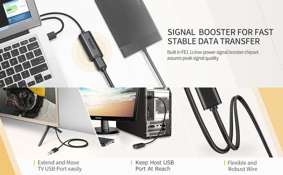 UGREEN 10321 USB 2.0 Active Extension Cable with Signal Booster Chipset (10 Meter) High-Speed 480Mbps USB Active Repeater Cord Male to Female with Triple-Shielding for Printers, Scanners, Game Controllers, and Webcams Buy UGREEN 10321 USB 2.0 Active Extension Cable with Signal Booster Chipset 10 Meter 002 Online in Pakistan - UGREEN PK