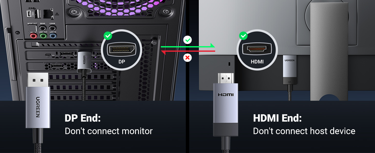UGREEN 15774 Active 4K@60Hz DisplayPort to HDMI Cable (2 Meter) DP 1.2 to HDMI 2.0 Aluminum Braided Uni-Directional Converter Cord for Gaming Monitors, Projectors, & Workstations Buy UGREEN 15774 Active 4K@60Hz DisplayPort to HDMI Cable (2 Meter) DP 1.2 to HDMI 2.0 Aluminum Braided Uni-Directional Converter Cord for Gaming Monitors, Projectors, & Workstations Online in Pakistan - UGREEN PK