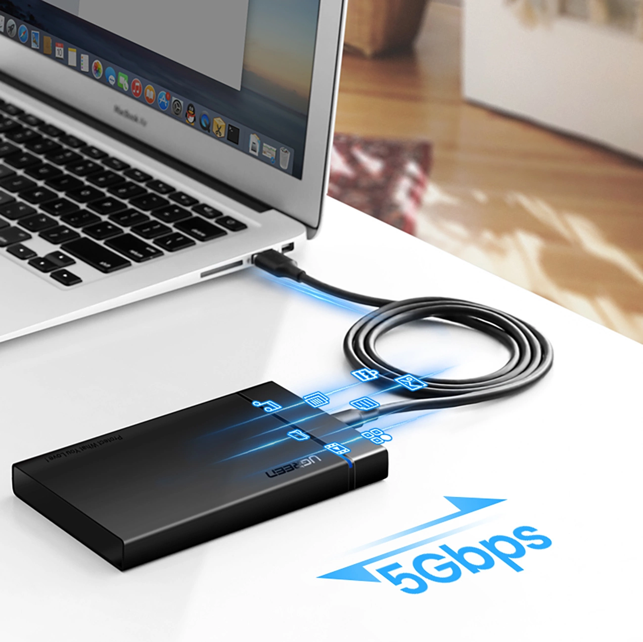 Buy UGREEN 20883 USB 3.0 Type-A Male to USB-C Male Fast Charging Cable (1.5 Meter) 5Gbps SuperSpeed Data Sync Cord & 3A/15W Intelligent Power Delivery for Laptops, Android Smartphones, and Hard Drive Enclosures Online in Pakistan - UGREEN PK