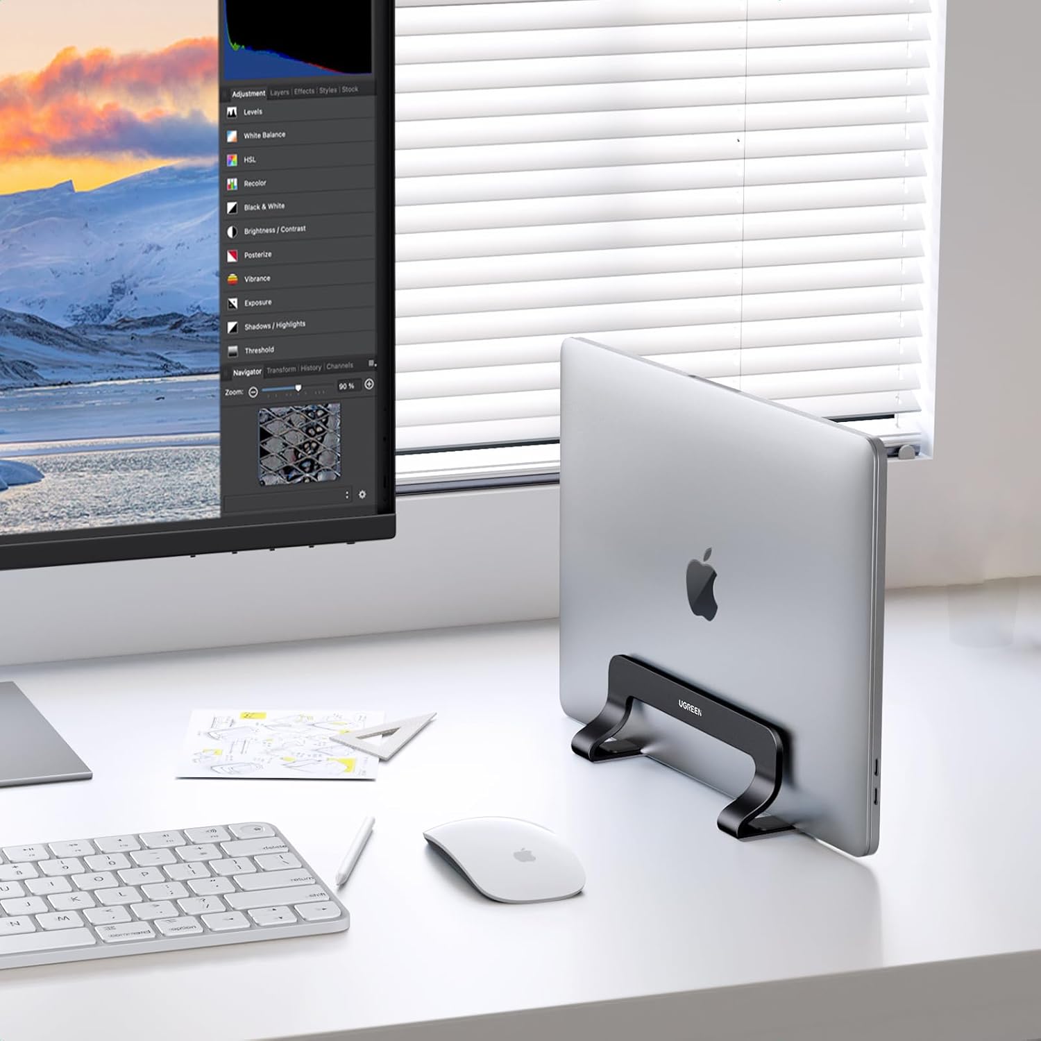 Buy UGREEN 25706 Vertical Laptop Stand Holder for Desk Compatible with MacBook Pro 02 Online in Pakistan - UGREEN PK