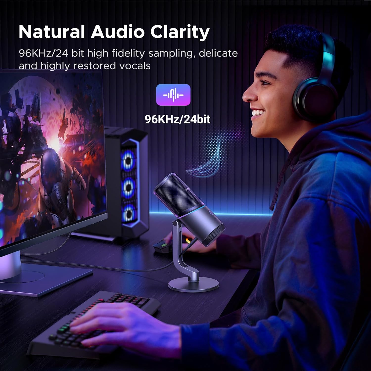 Buy UGREEN 35629 Microphone for PC USB Mic with RGB Lights Mute Button 02 Online in Pakistan - UGREEN PK