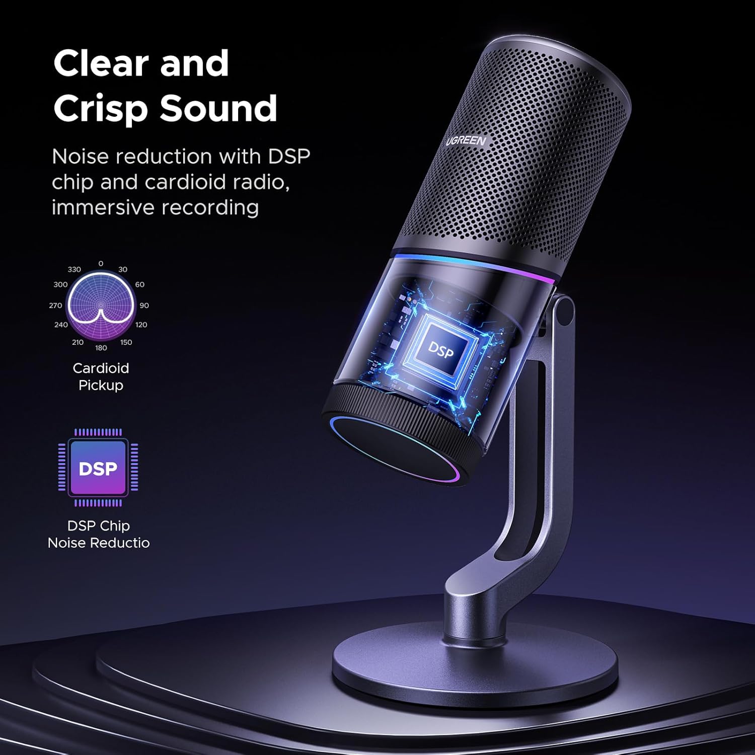 Buy UGREEN 35629 Microphone for PC USB Mic with RGB Lights Mute Button 03 Online in Pakistan - UGREEN PK