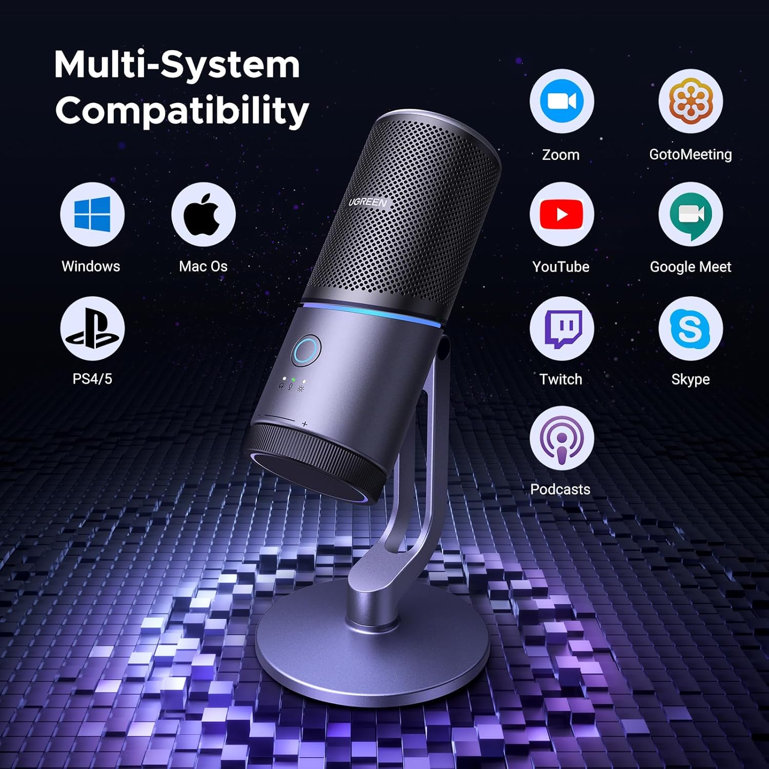 Buy UGREEN 35629 Microphone for PC USB Mic with RGB Lights Mute Button 07 Online in Pakistan - UGREEN PK