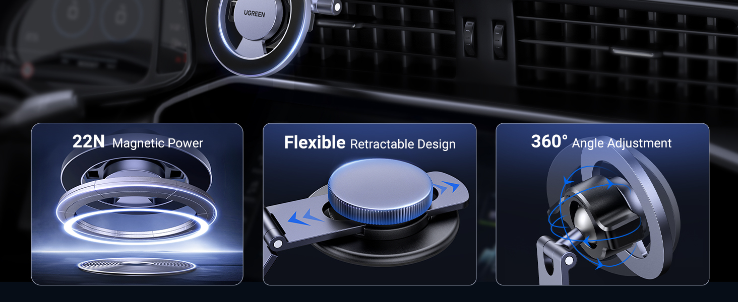 UGREEN 45577 Magsafe Car Mount 360° Rotation Magnetic Phone Holder for iPhone 17/16/15/14/13/12 Series Buy UGREEN 45577 Magsafe Car Mount 360° Rotation Magnetic Phone Holder for iPhone 17/16/15/14/13/12 Series Online in Pakistan - UGREEN PK