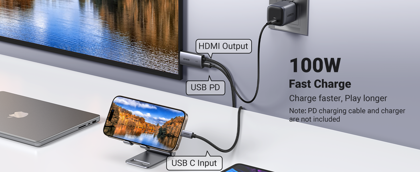 UGREEN 55530 USB C to HDMI Cable Price in Pakistan Buy UGREEN 55530 Unidirectional USB C to HDMI Cable 2 Meter with 100W PD Fast Charging 003 Online in Pakistan - UGREEN PK
