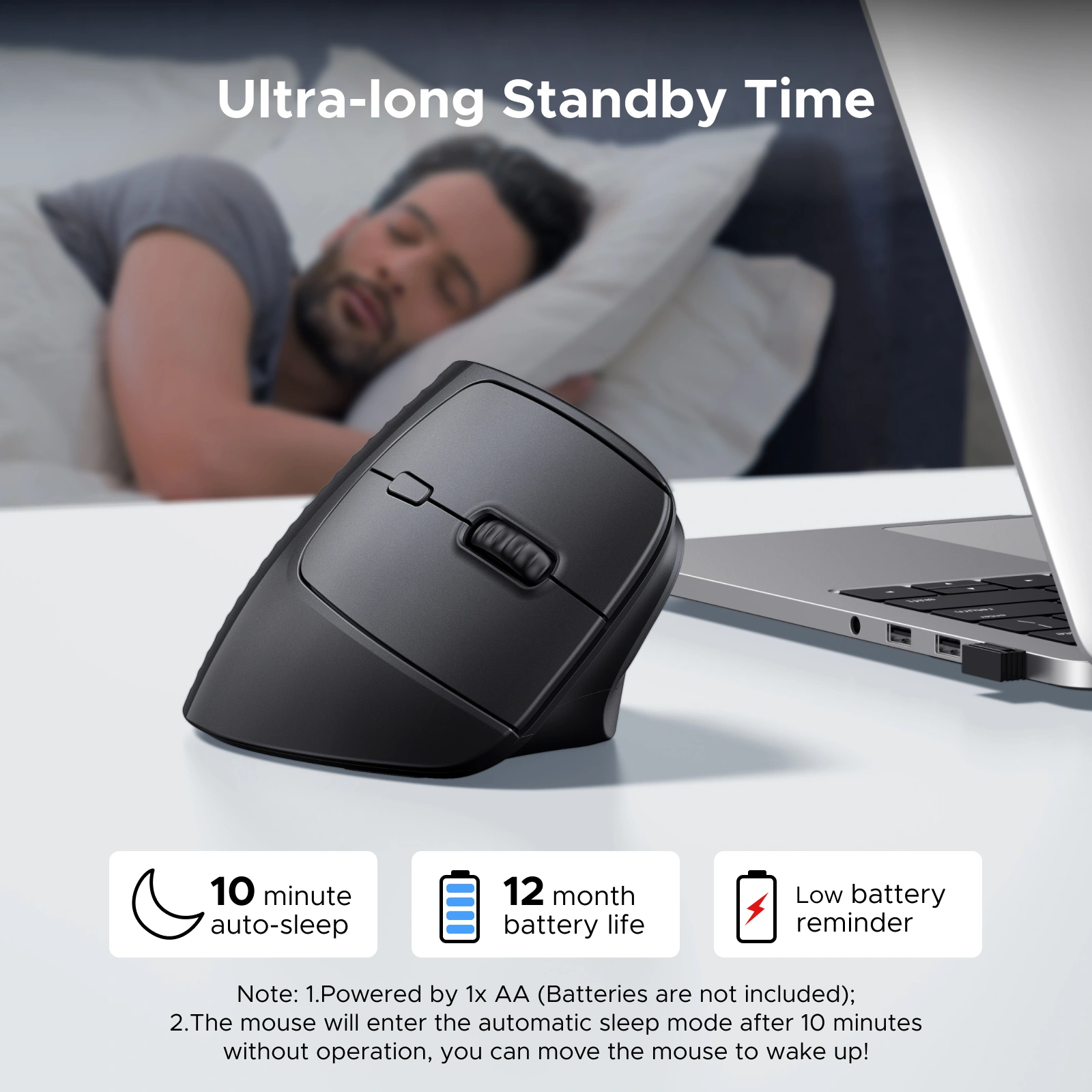Buy UGREEN 65042 Vertical Mouse Dual Mode BT 5.4 & USB 2.4G 02 Online in Pakistan - UGREEN PK