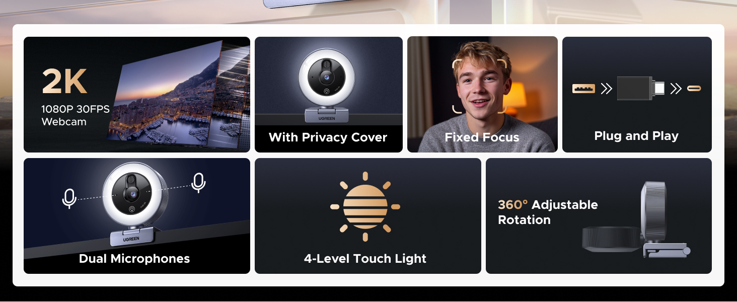 UGREEN 65857 2K Webcam Price in Pakistan Buy UGREEN 65857 2K Webcam with 4 Level Ring Light 002 Online in Pakistan - UGREEN PK