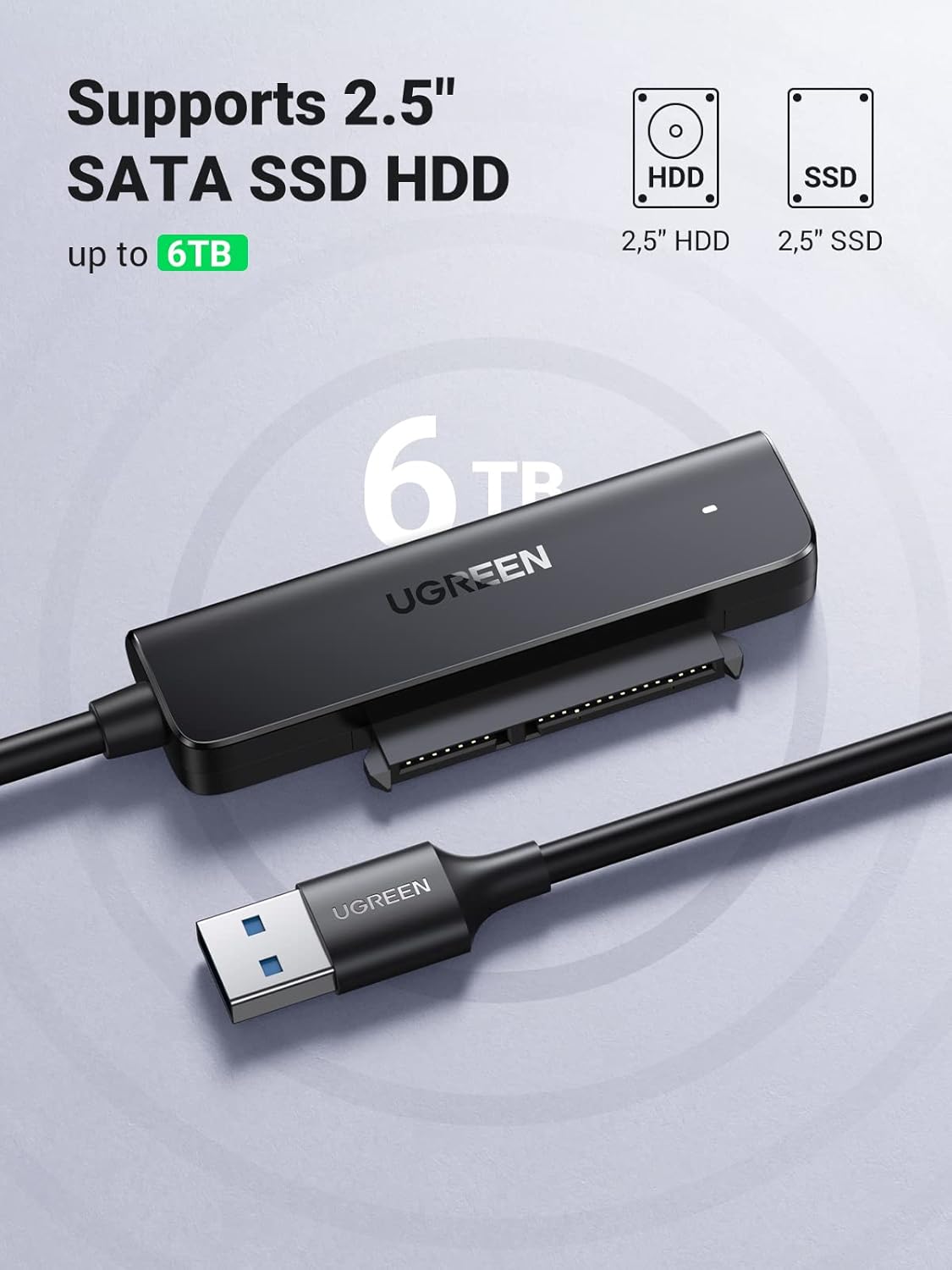 Buy UGREEN 70609 USB 3.0 to SATA Adapter, 2.5 Hard Drive Reader 04 Online in Pakistan - UGREEN PK