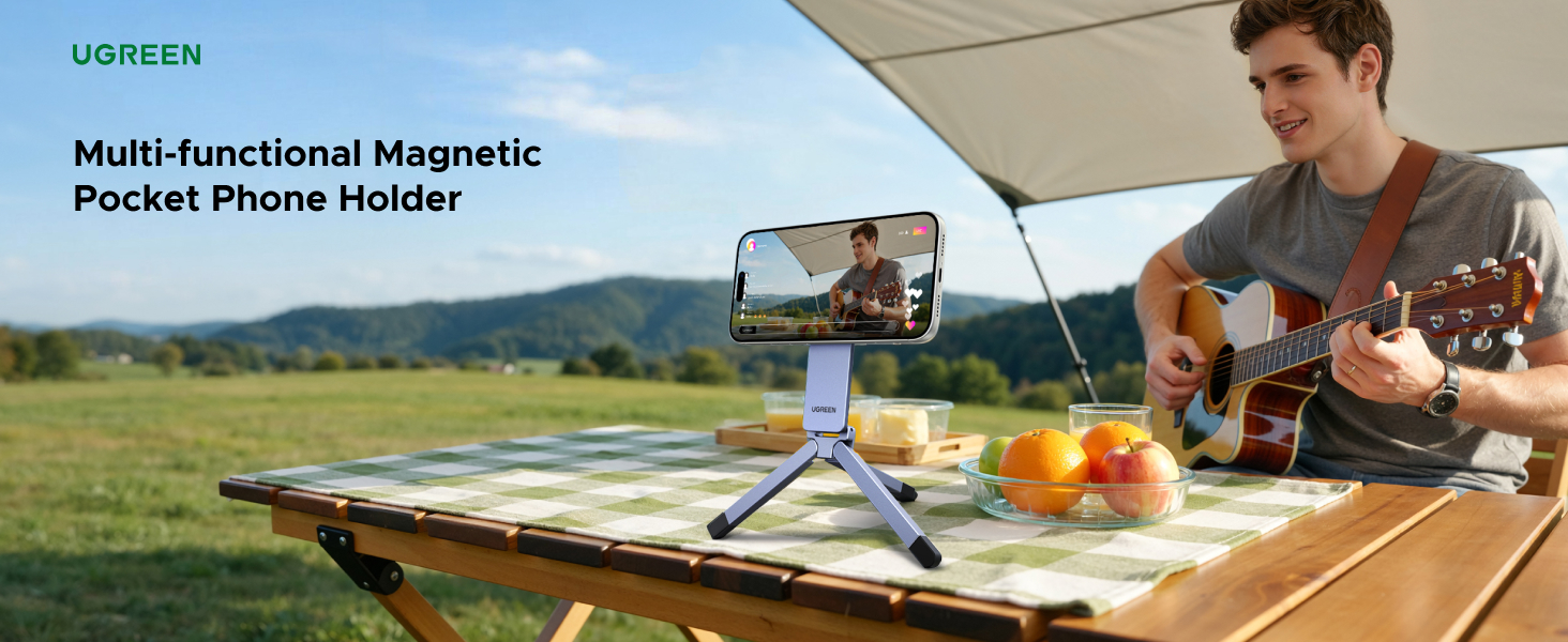 Buy UGREEN 75509 MagSafe Tripod 360° Rotating Adjustable Magnetic Phone Stand with 1/4'' Screw Port for iPhone 17/16/15/14/13/12 Online in Pakistan - UGREEN PK