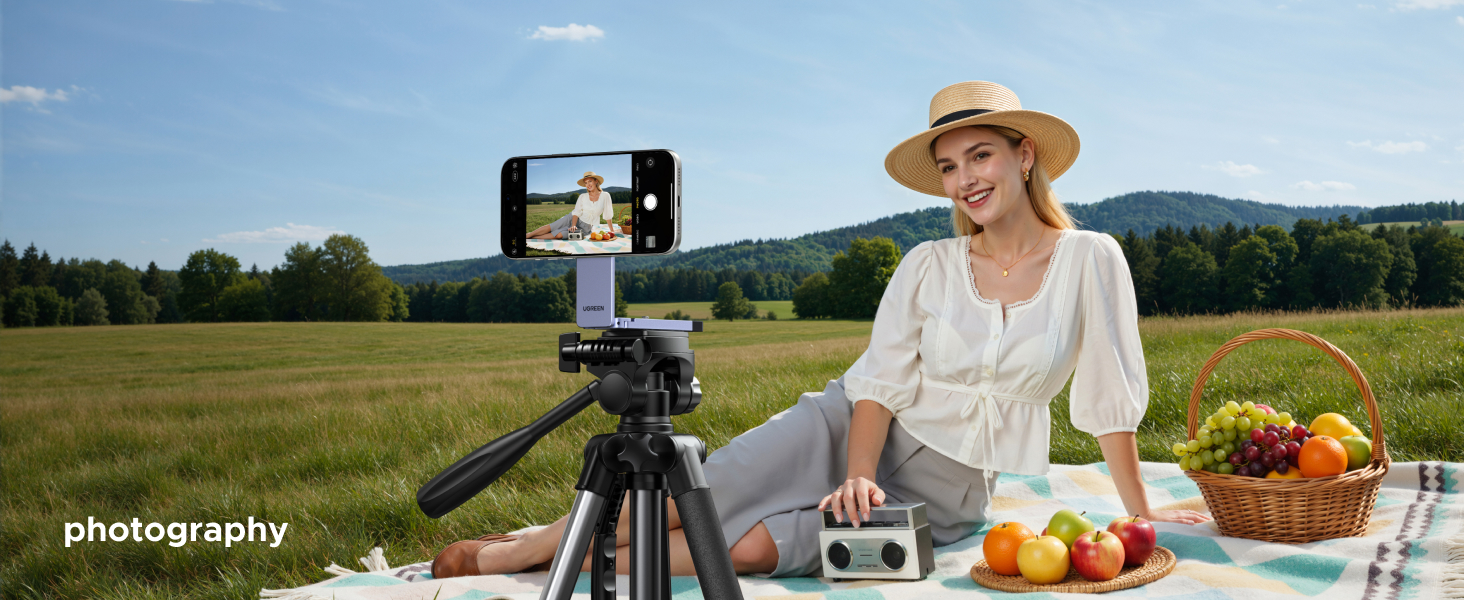 Buy UGREEN 75509 MagSafe Tripod 360° Rotating Adjustable Magnetic Phone Stand with 1/4'' Screw Port for iPhone 17/16/15/14/13/12 Online in Pakistan - UGREEN PK
