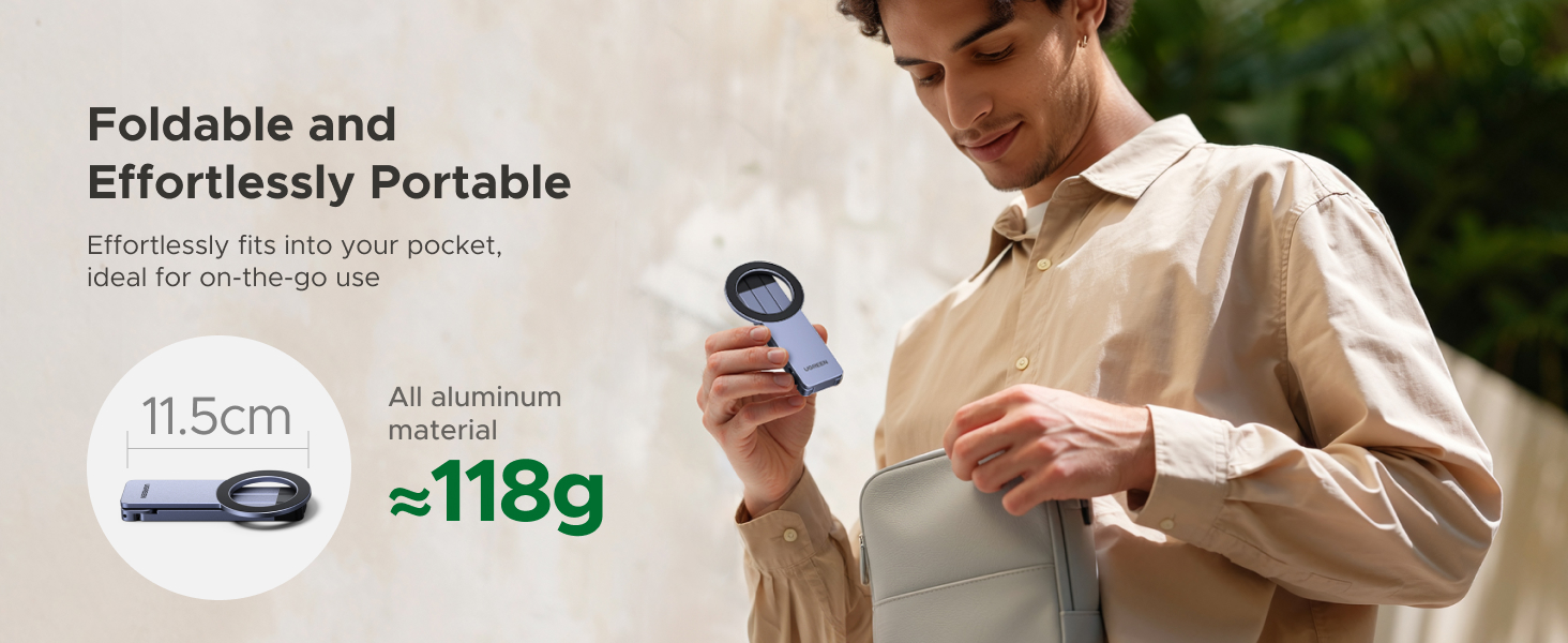 Buy UGREEN 75509 MagSafe Tripod 360° Rotating Adjustable Magnetic Phone Stand with 1/4'' Screw Port for iPhone 17/16/15/14/13/12 Online in Pakistan - UGREEN PK