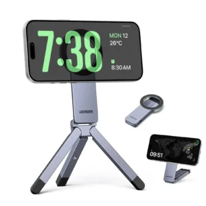 Buy UGREEN 75509 MagSafe Tripod 360ยฐ Rotating Adjustable Magnetic Phone Stand with 1/4'' Screw Port for iPhone 17/16/15/14/13/12 Online in Pakistan - UGREEN PK