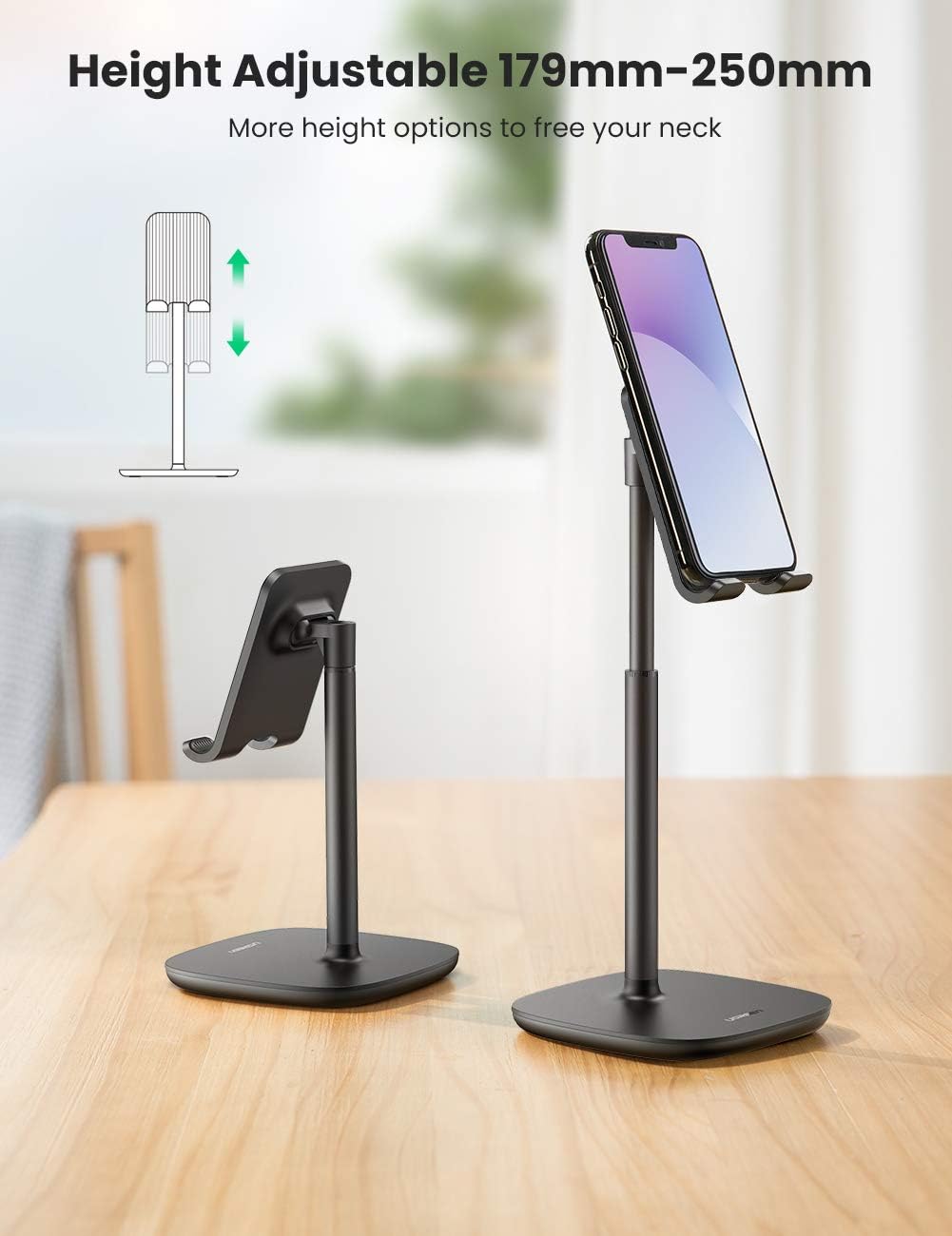UGREEN 80194 Desktop Phone Stand Adjustable Height Metal - UGREEN PK