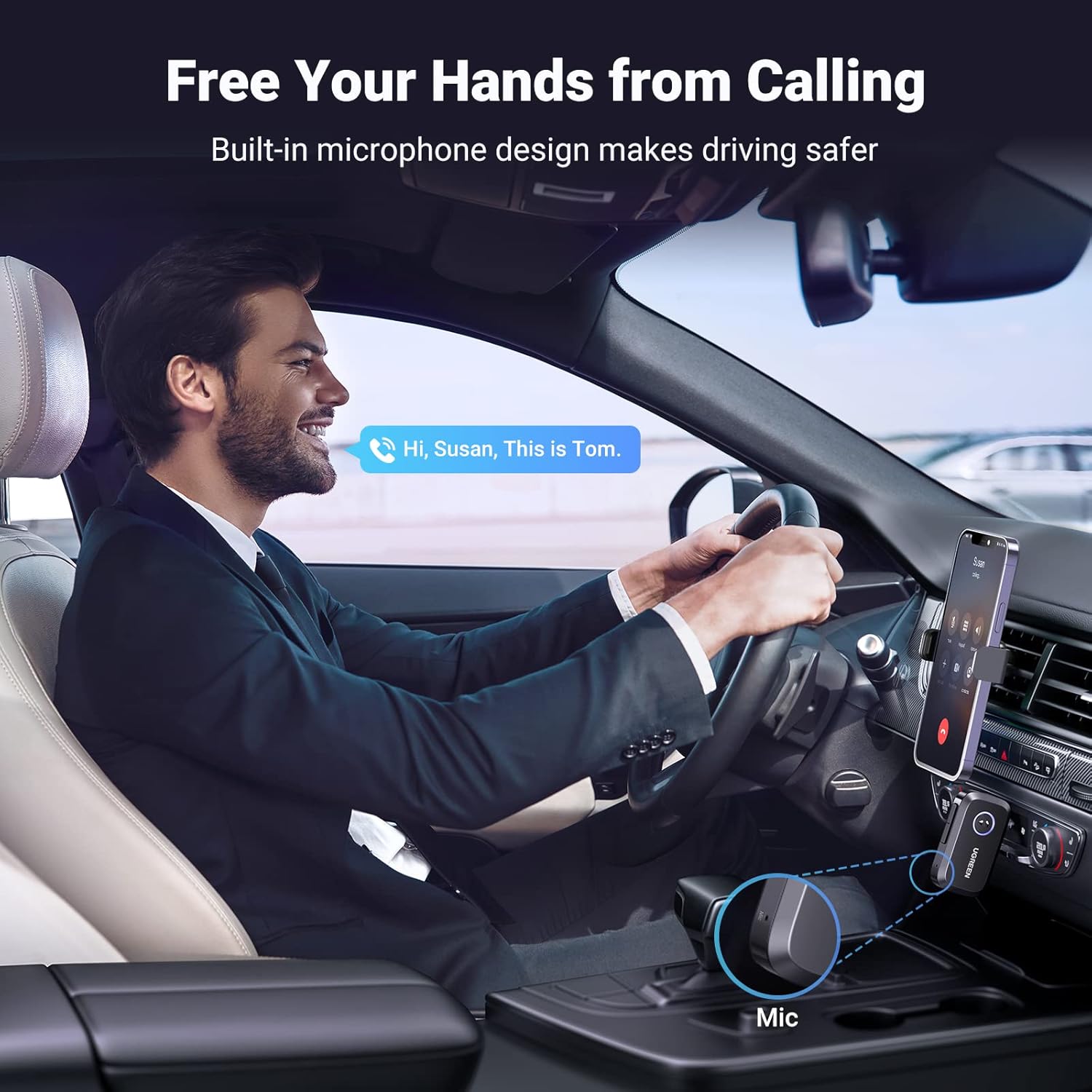 Buy UGREEN 90748 Bluetooth 5.4 Car Adapter Hands Free Call & Noise Cancelling 03 Online in Pakistan - UGREEN PK