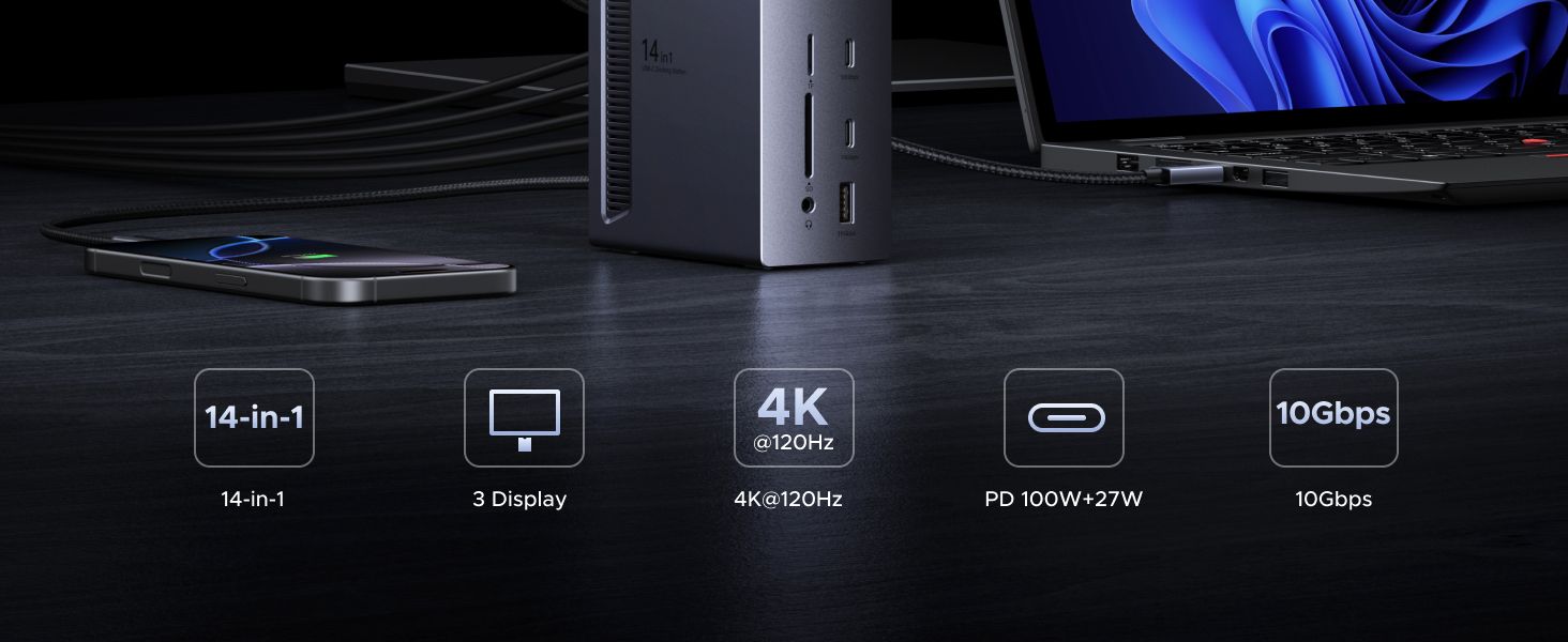UGREEN 85489 Docking Station Price in Pakistan Buy UGREEN Revodok Pro 14 in 1 Docking Station Triple 4K Monitor 002 Online in Pakistan - UGREEN PK