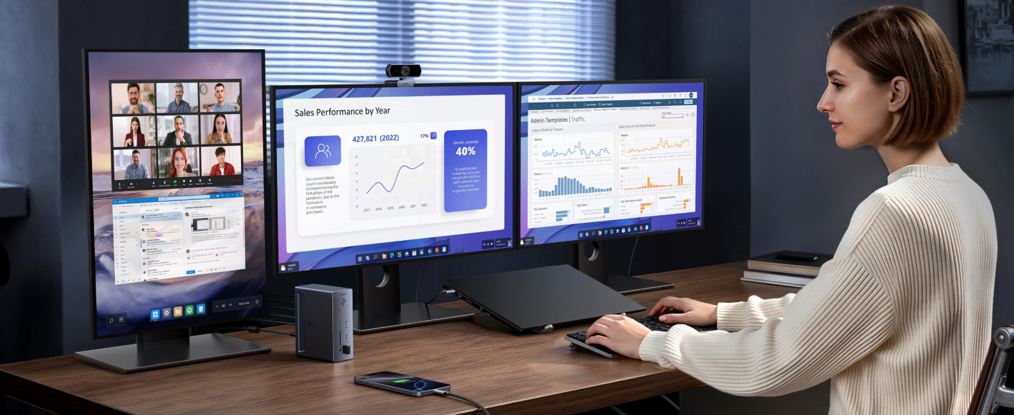 UGREEN 85489 Docking Station Price in Pakistan Buy UGREEN Revodok Pro 14 in 1 Docking Station Triple 4K Monitor 004 Online in Pakistan - UGREEN PK