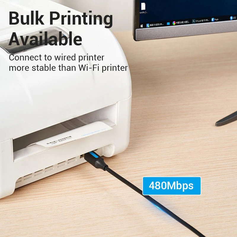 VENTION CQUBH USB-C to USB-B Printer Cable 2 Meter - UGREEN PK