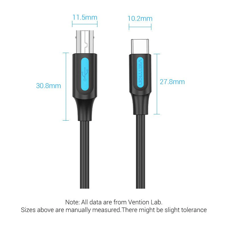 VENTION CQUBH USB-C to USB-B Printer Cable 2 Meter - UGREEN PK