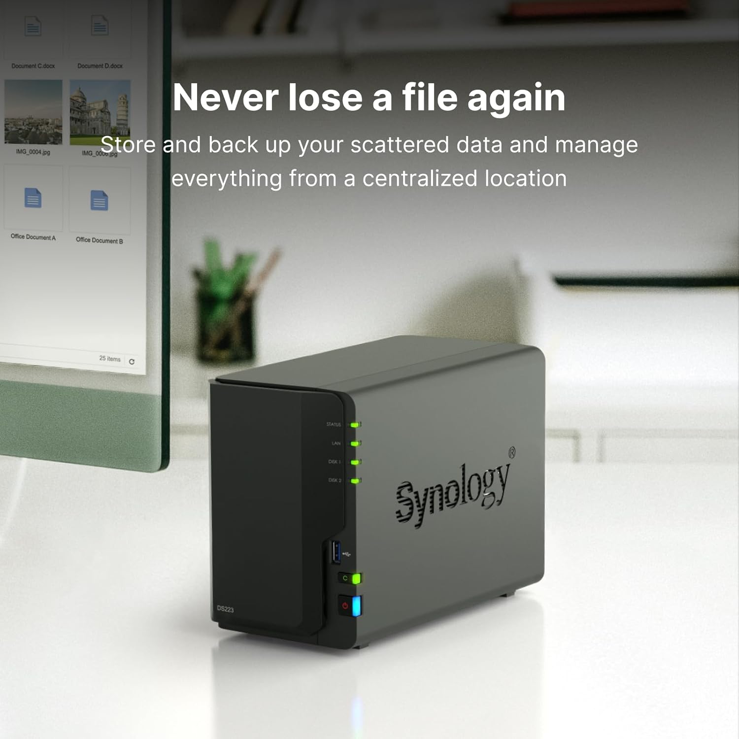 SYNOLOGY DS223 2-Bay NAS Home Office Backup - UGREEN PK
