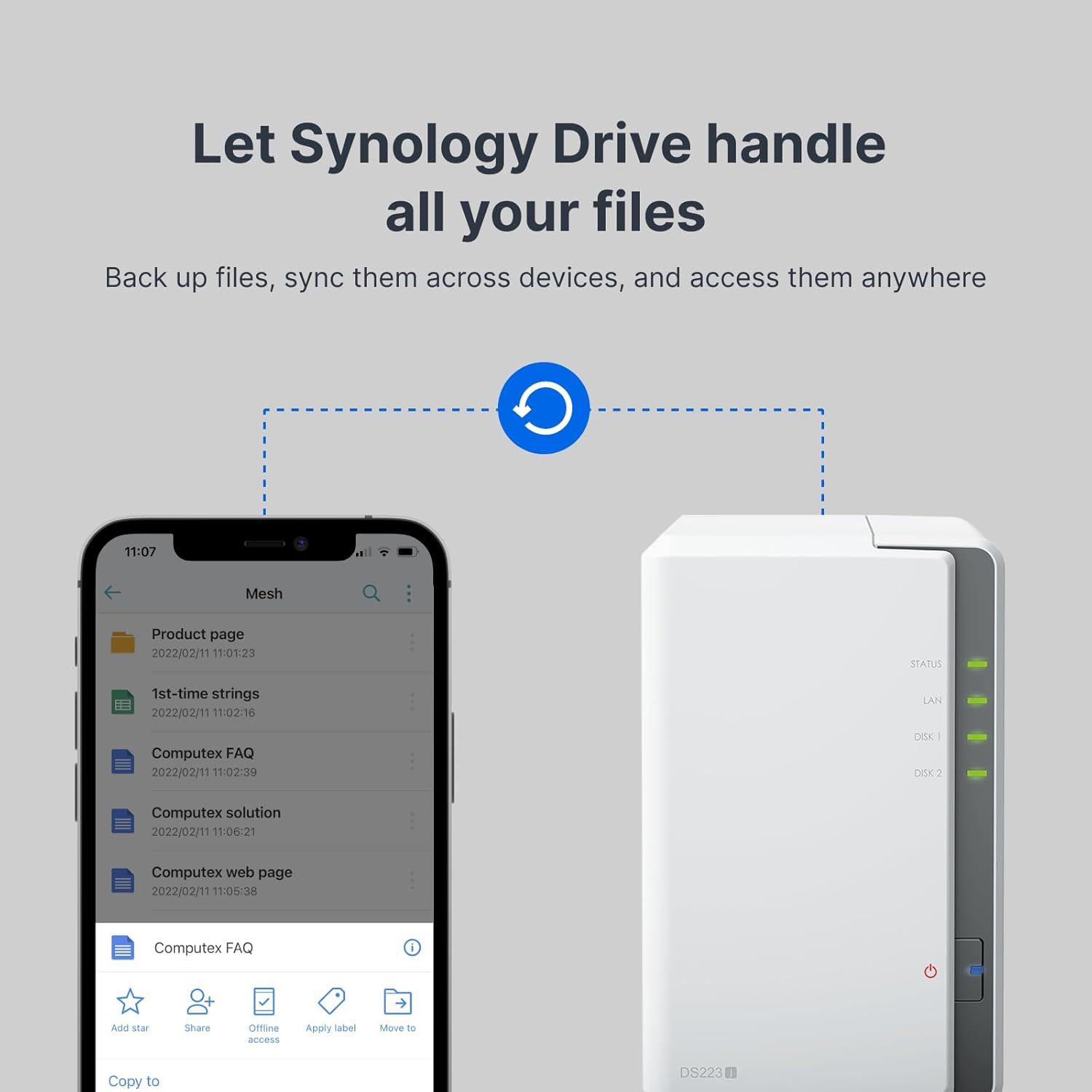 SYNOLOGY DS223j 2-Bay NAS Small Team Collaboration Price - UGREEN PK